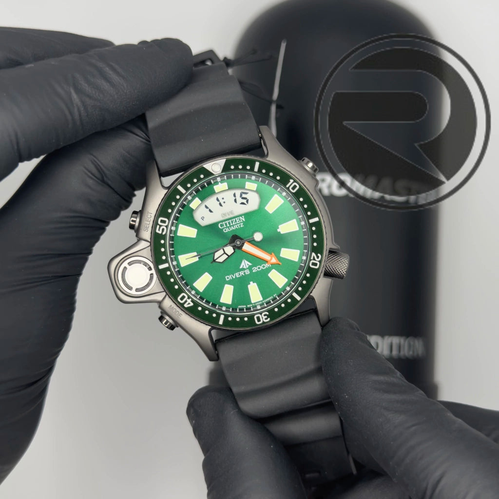 Reloj Citizen Aqualand I Reissue Green Edición limitada - JP2007-17X