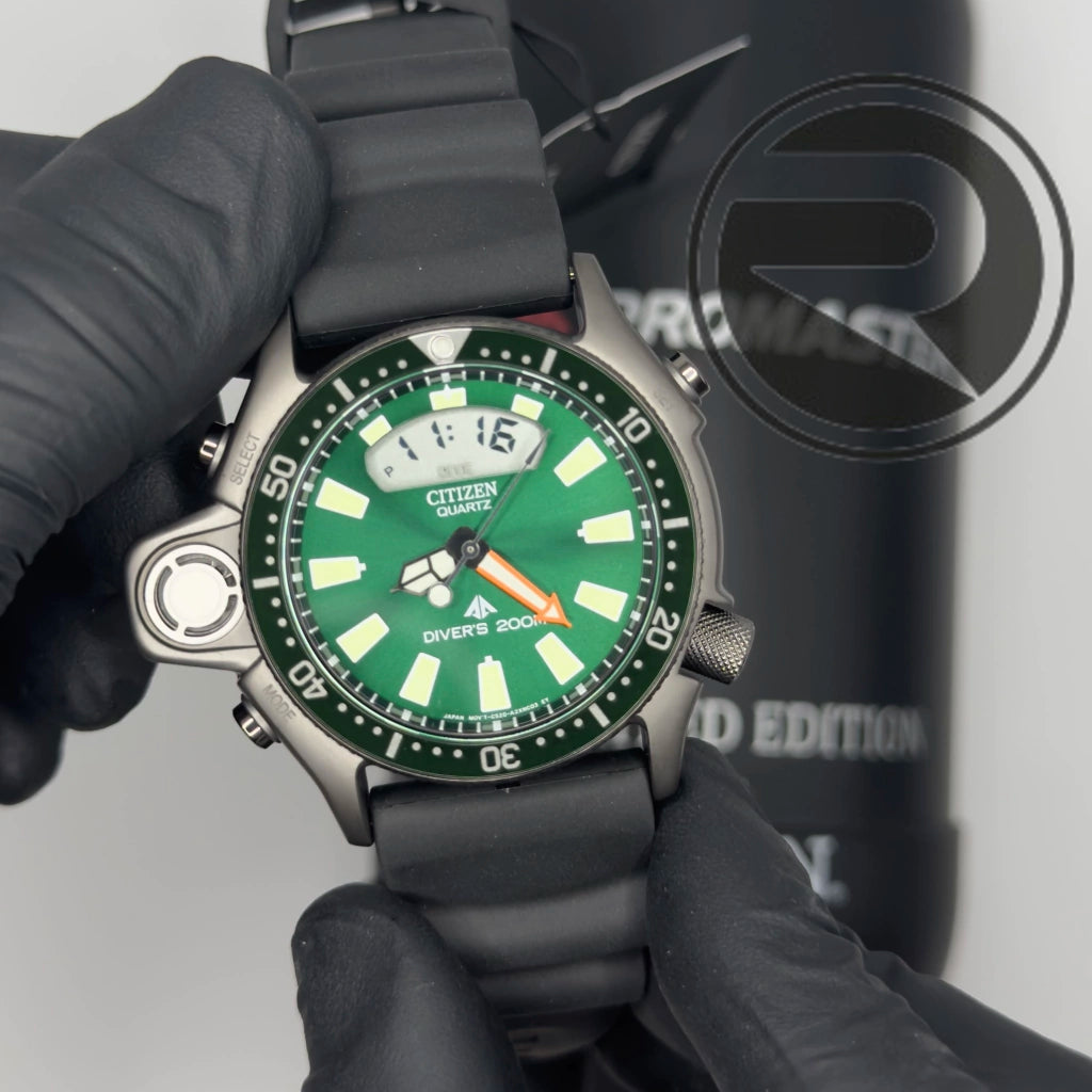 Reloj Citizen Aqualand I Reissue Green Edición limitada - JP2007-17X